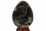 Septarian Dragon Egg Geode - Black Crystals #134635-2